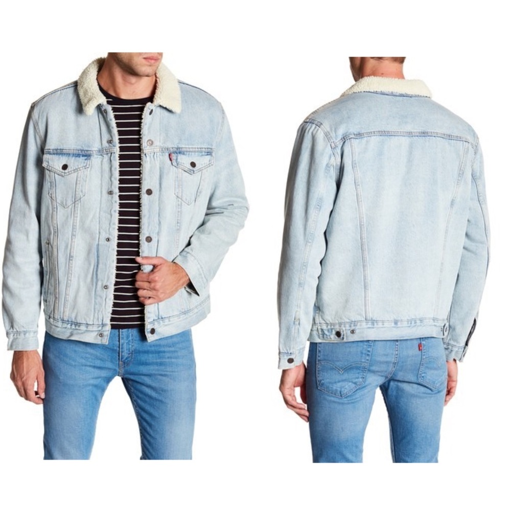 New Levi's Men's Brothers Trucker Jacket Shearling